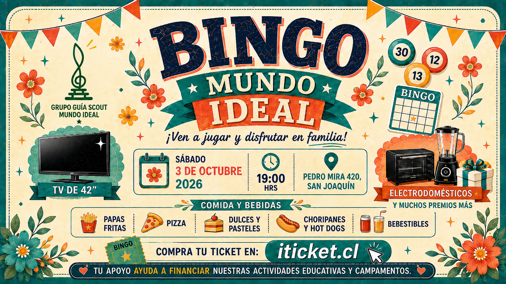 PREVENTA BINGO GRUPO GUÍA SCOUT MUNDO IDEAL